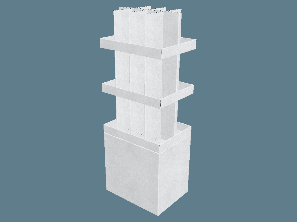 FEFCO 0848 Shelf-Ready Tray / Shipper — Shelf-Ready Packaging & Shippers 3D template by 1Displays