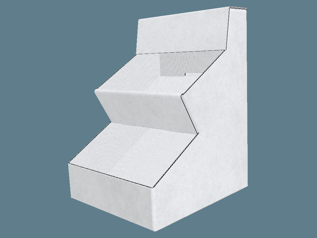 EVC61033 Two Shelf Faceted Display — Countertop Displays 3D template by 1Displays