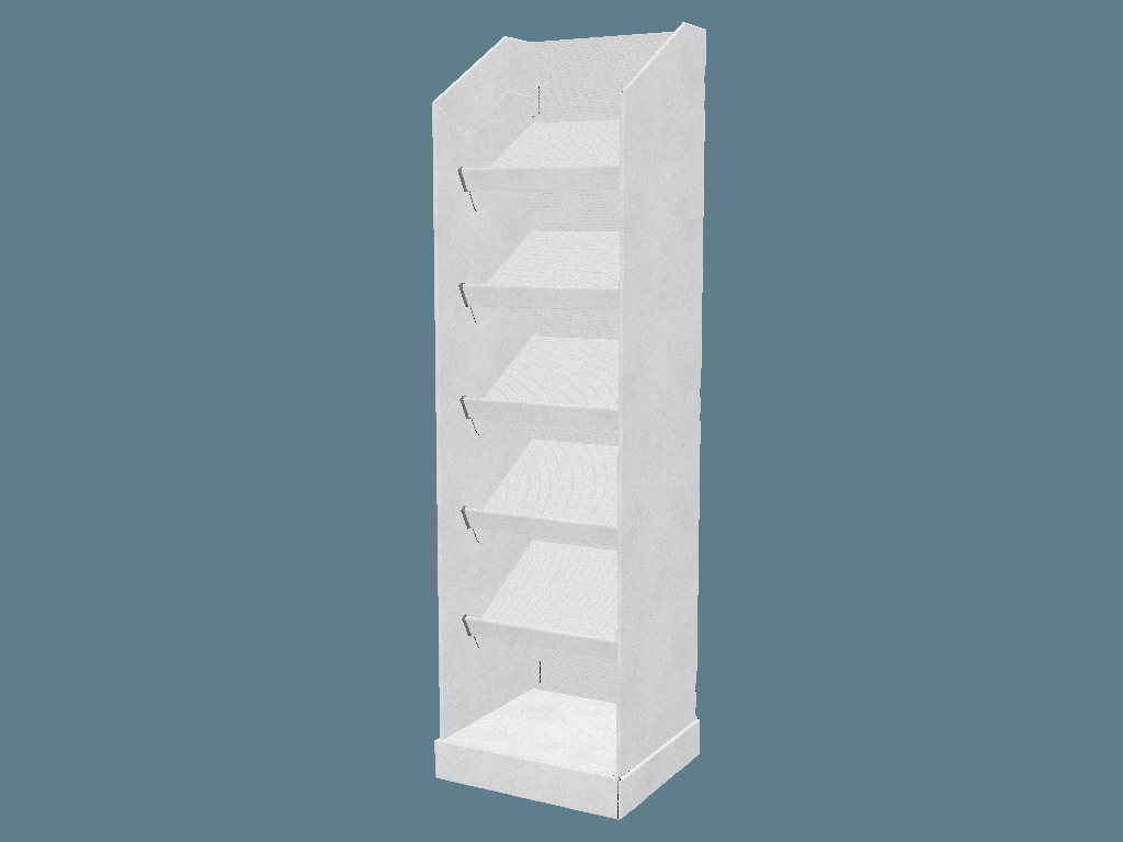 EVC62009 Multiple Slanted Shelves Display with Supports — Floor Displays 3D template by 1Displays