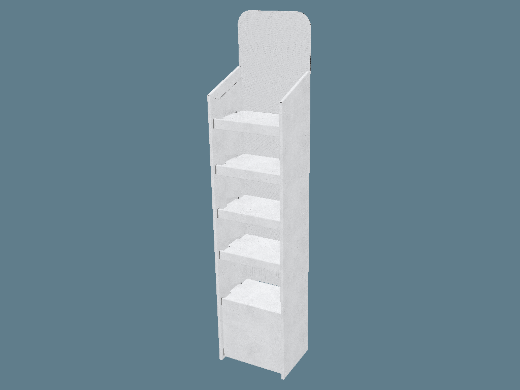 EVC62011 Multiple-Shelf Display with Supports — Floor Displays 3D template by 1Displays