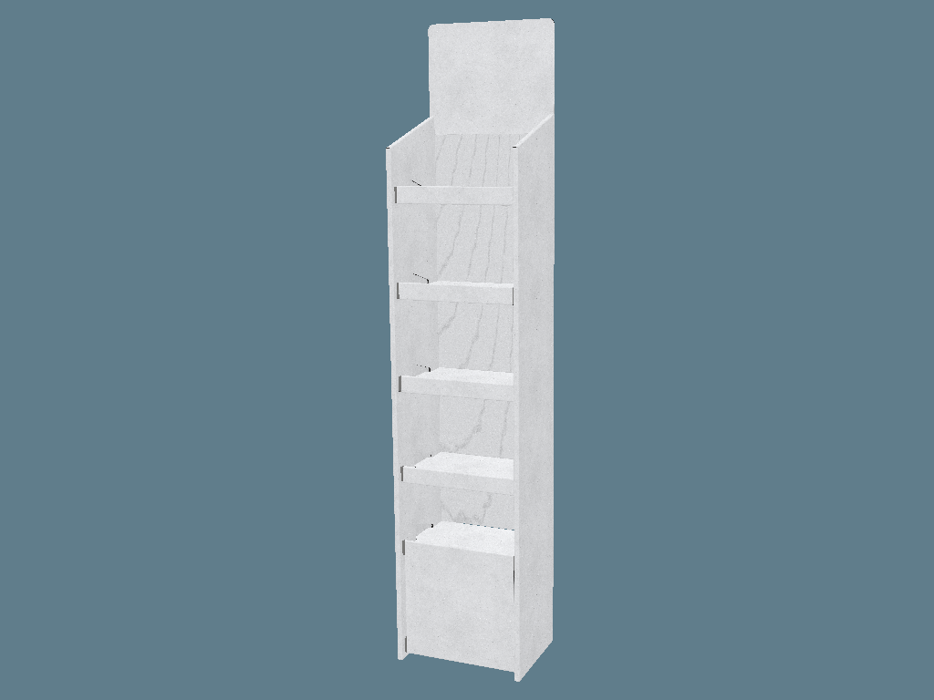 EVC62011a Multiple-Shelf Display with Supports — Floor Displays 3D template by 1Displays