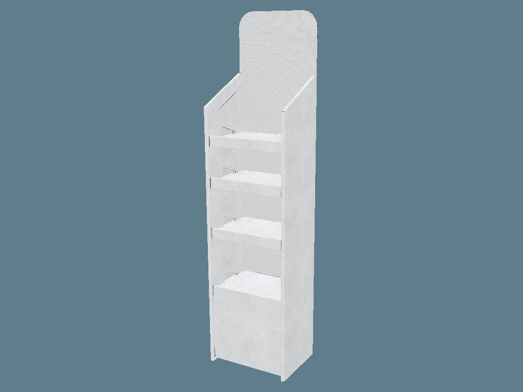 EVC62012 Four-Shelf Displays with Supports — Floor Displays 3D template by 1Displays