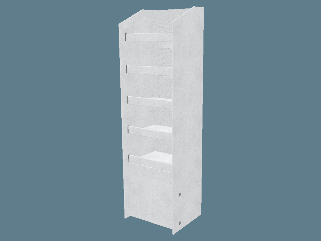 EVC62013_3 Shelf Display with Supports — Floor Displays 3D template by 1Displays