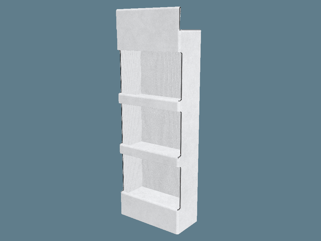 EVC62025 One Piece Three Shelf Display — Floor Displays 3D template by 1Displays