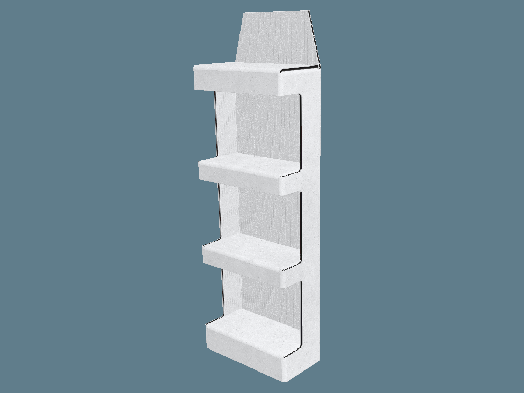 EVC62027 One Piece Three Shelf Display — Floor Displays 3D template by 1Displays