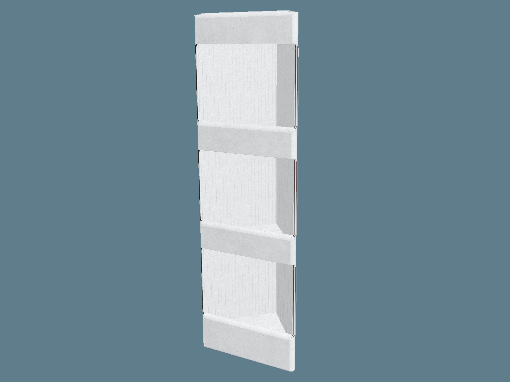 EVC62028 One Piece Three Shelf Display — Floor Displays 3D template by 1Displays