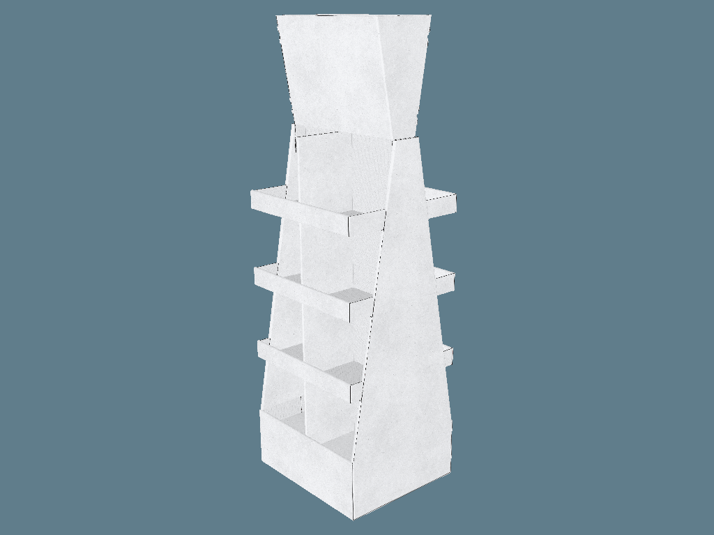 EVC62050 Two Face Four-Shelf Display — Floor Displays 3D template by 1Displays