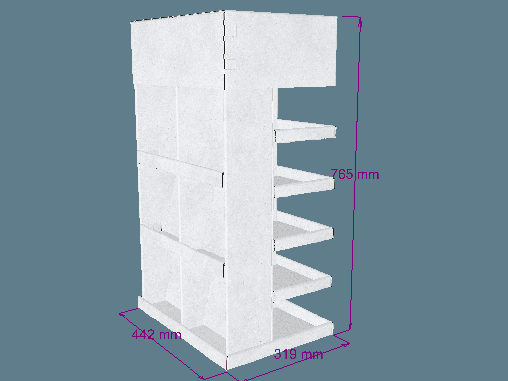 EVC62051 Two Face Multiple-Shelf Display — Floor Displays 3D template by 1Displays