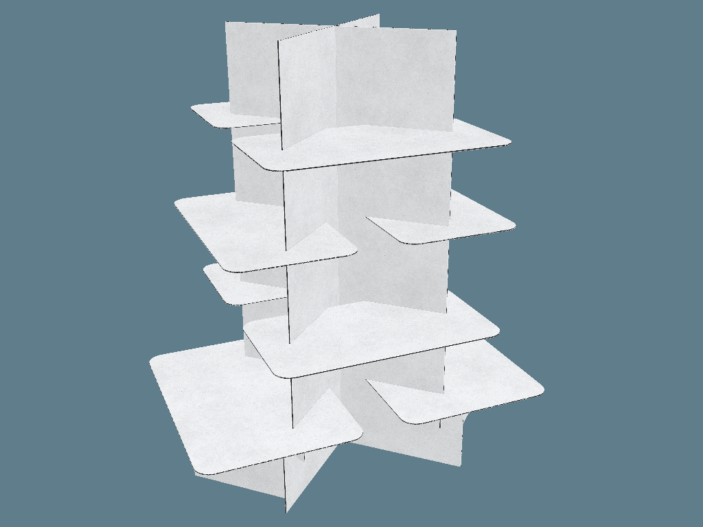 EVC62052 360 Multiple-Shelf Display — Floor Displays 3D template by 1Displays