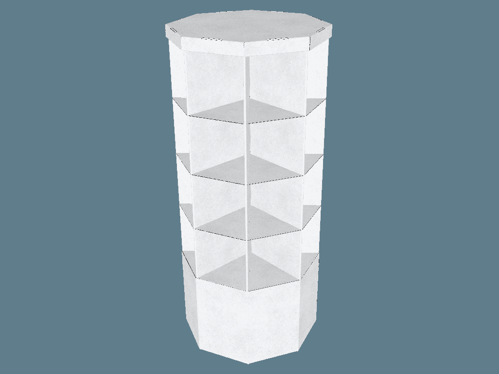 EVC62054 360 Multiple-Shelf Stand Display — Floor Displays 3D template by 1Displays