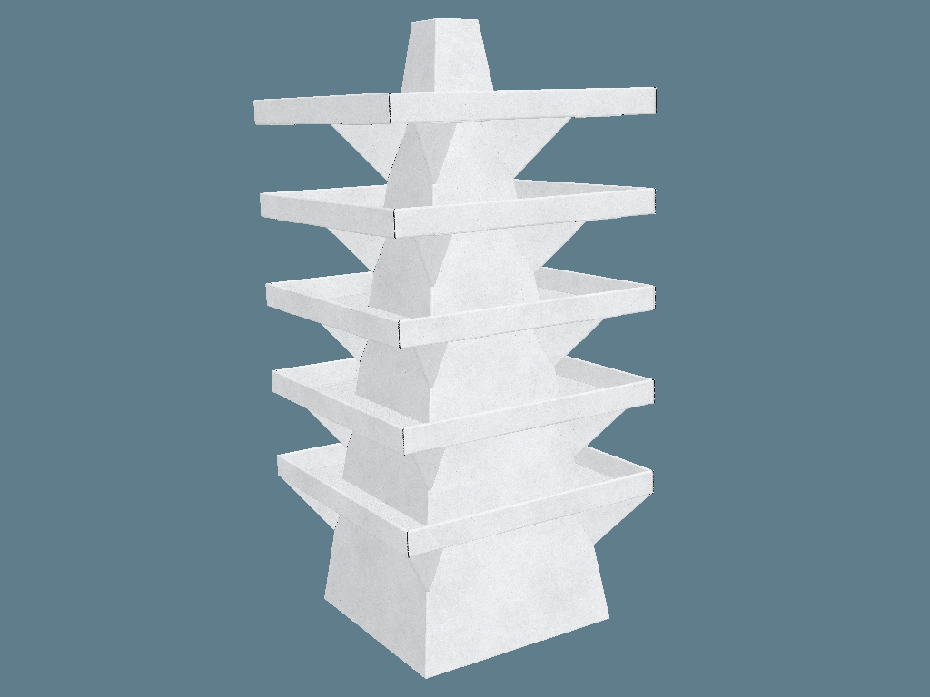 EVC62058 360 Five-Shelf Display — Floor Displays 3D template by 1Displays