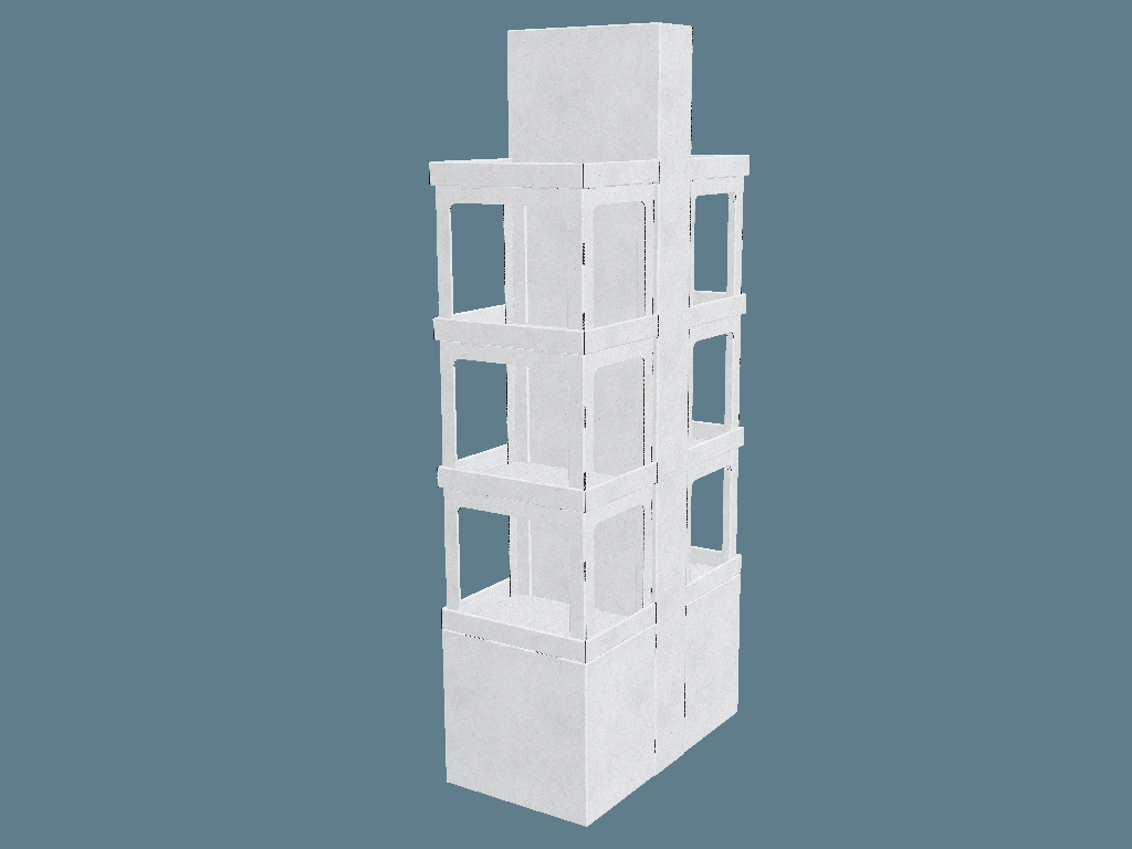 EVC62062 360 Multiple-Shelf Display — Floor Displays 3D template by 1Displays