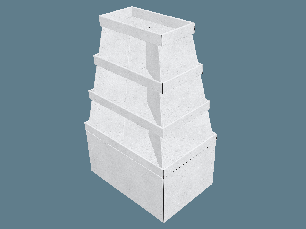 EVC62066 360 Four-Shelf Display — Floor Displays 3D template by 1Displays