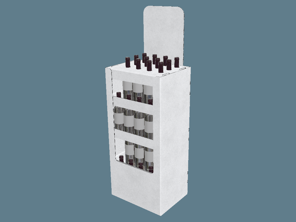 EVC62080 Multiple-Shelf Wine Display — Floor Displays 3D template by 1Displays