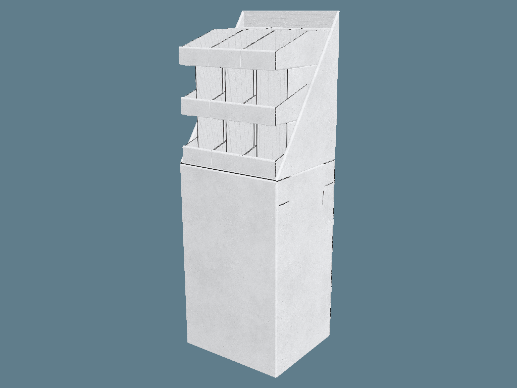 EVC62081 Multiple-Shelf Level Carrier Stand Display — Floor Displays 3D template by 1Displays