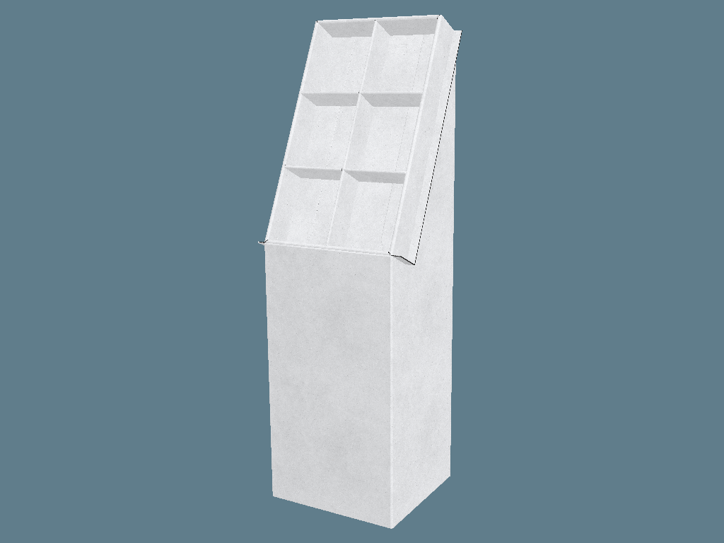 EVC62101_2 Slanted Six Cell Stand Display — Cell & Bin Displays 3D template by 1Displays