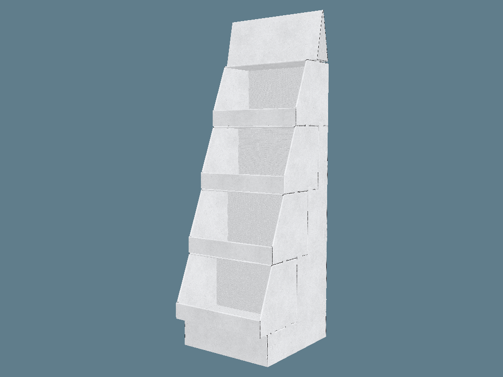 EVC62230 Four-Step Covered-Tray Display — Step & Tiered Displays 3D template by 1Displays