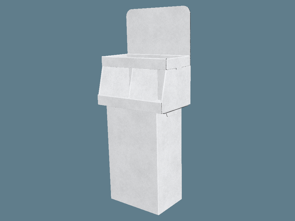 EVC62231 Two-Step Covered-Tray Stand Display — Step & Tiered Displays 3D template by 1Displays