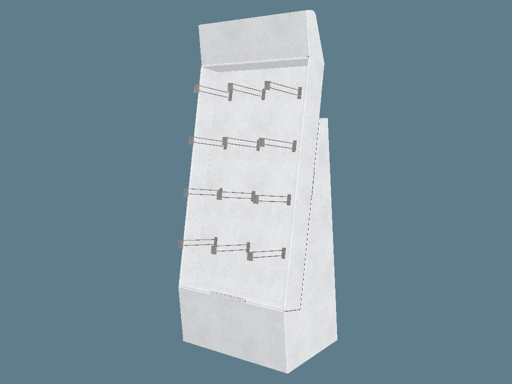 EVC62903 Slanted-Hook Stand Display — Hook & Specialty Displays 3D template by 1Displays