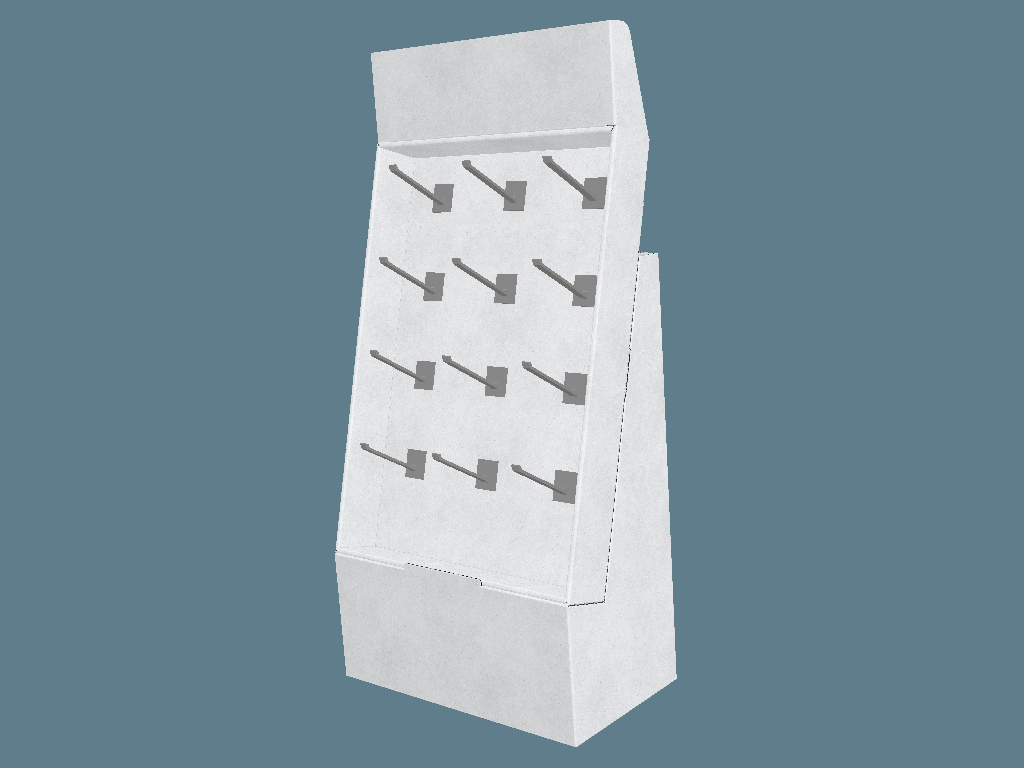 EVC62904 Slanted-Hook Stand Display — Hook & Specialty Displays 3D template by 1Displays