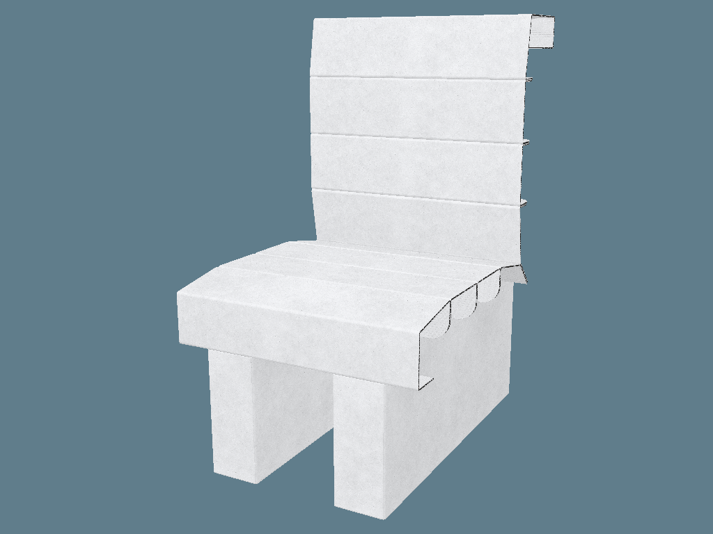 EVC80010 Chair — Cardboard Furniture 3D template by 1Displays