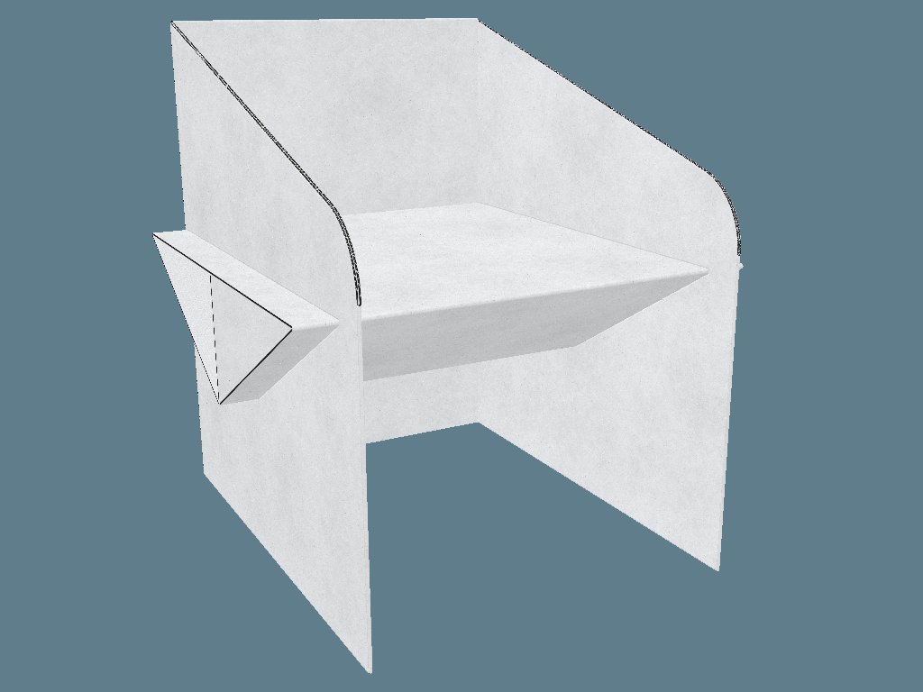 EVC80020 Armchair — Cardboard Furniture 3D template by 1Displays
