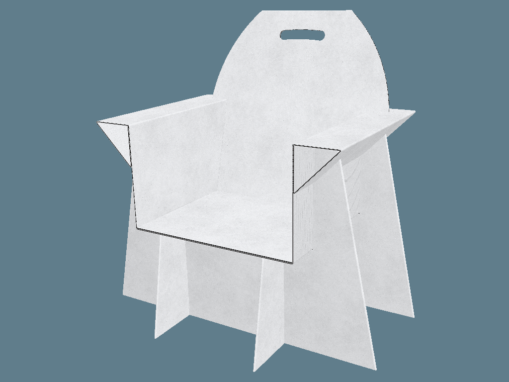 EVC80021 Armchair — Cardboard Furniture 3D template by 1Displays