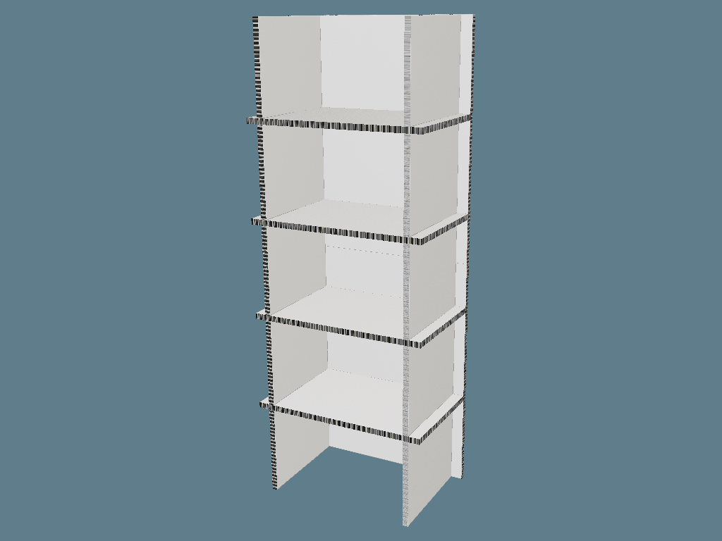 ICB10001 Multiple-Shelf Display — Floor Displays 3D template by 1Displays