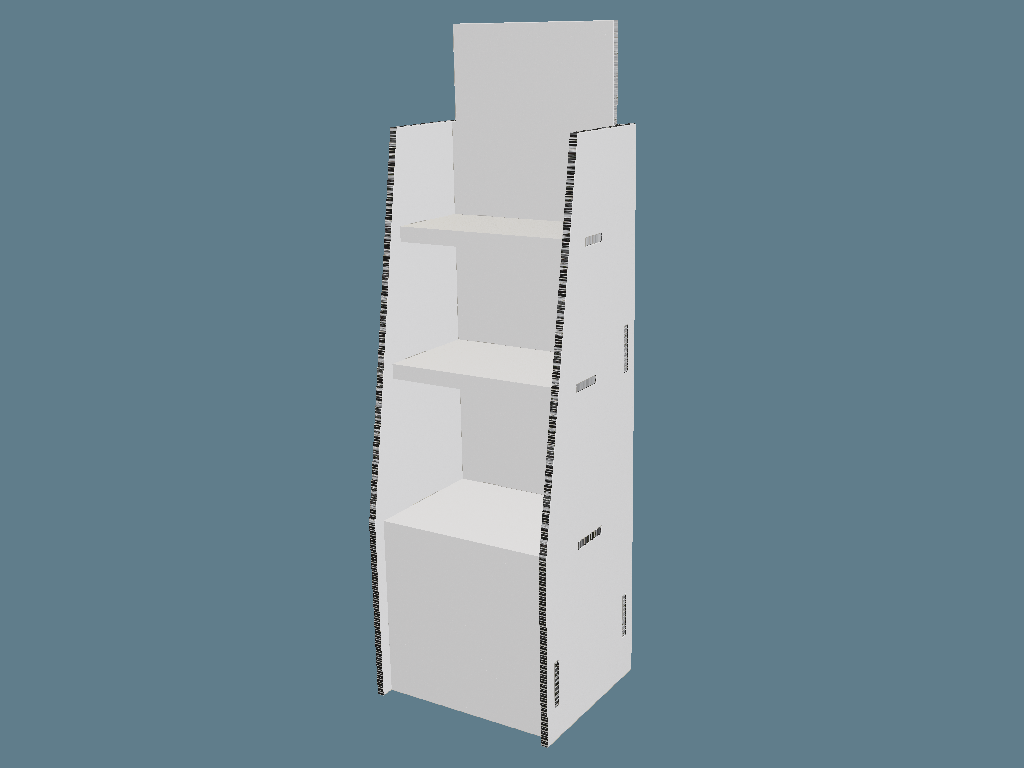 ICB10005 Three-Shelf Display — Floor Displays 3D template by 1Displays