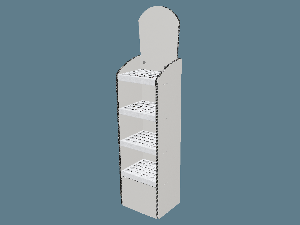 ICB10006 Multiple-Shelf Display with Supports — Floor Displays 3D template by 1Displays