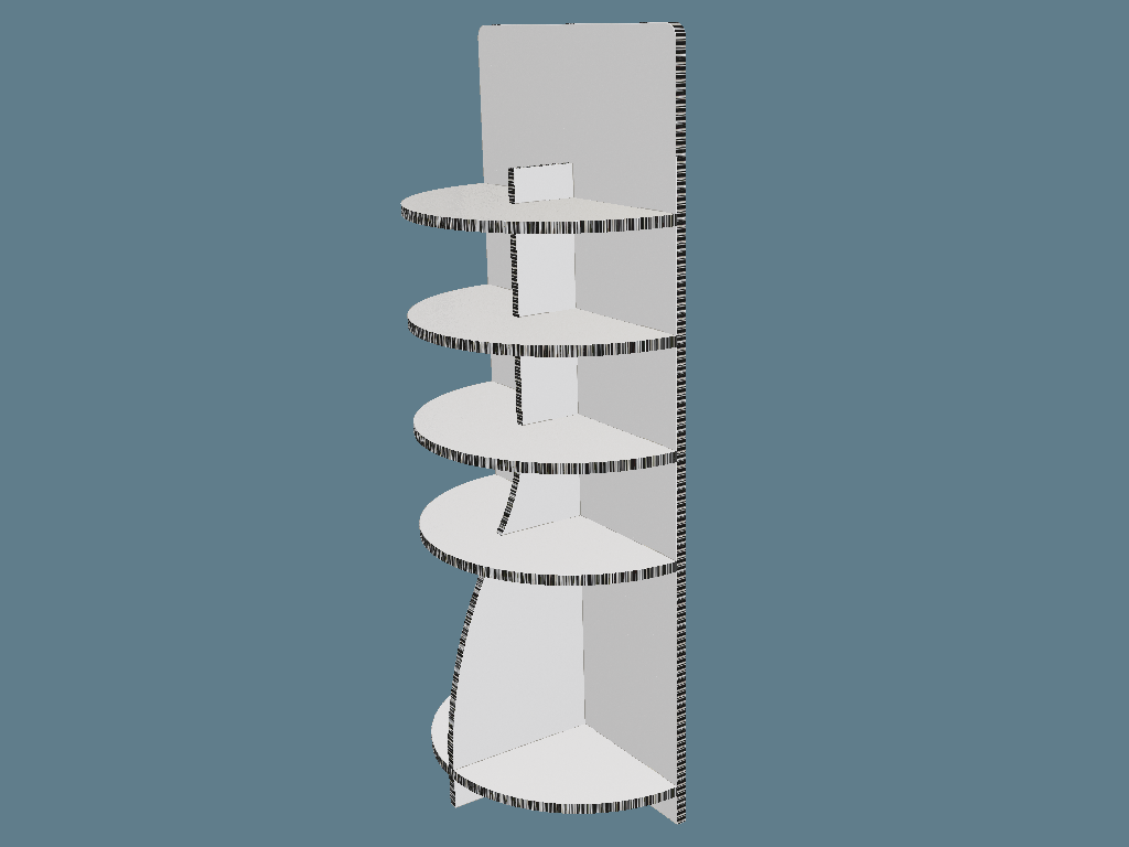 ICB10020 Five-Shelf Semicircle Display — Floor Displays 3D template by 1Displays