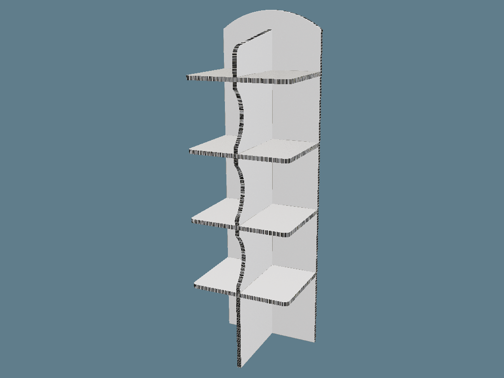 ICB10022 Multiple-Shelf Display — Floor Displays 3D template by 1Displays