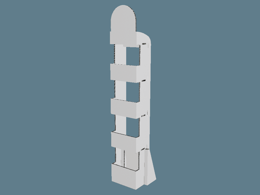 ICB10040 Four-Shelf Display — Floor Displays 3D template by 1Displays