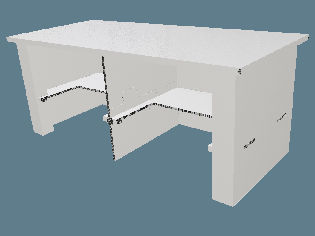 ICB20003 Two-Person Desk — Cardboard Furniture 3D template by 1Displays