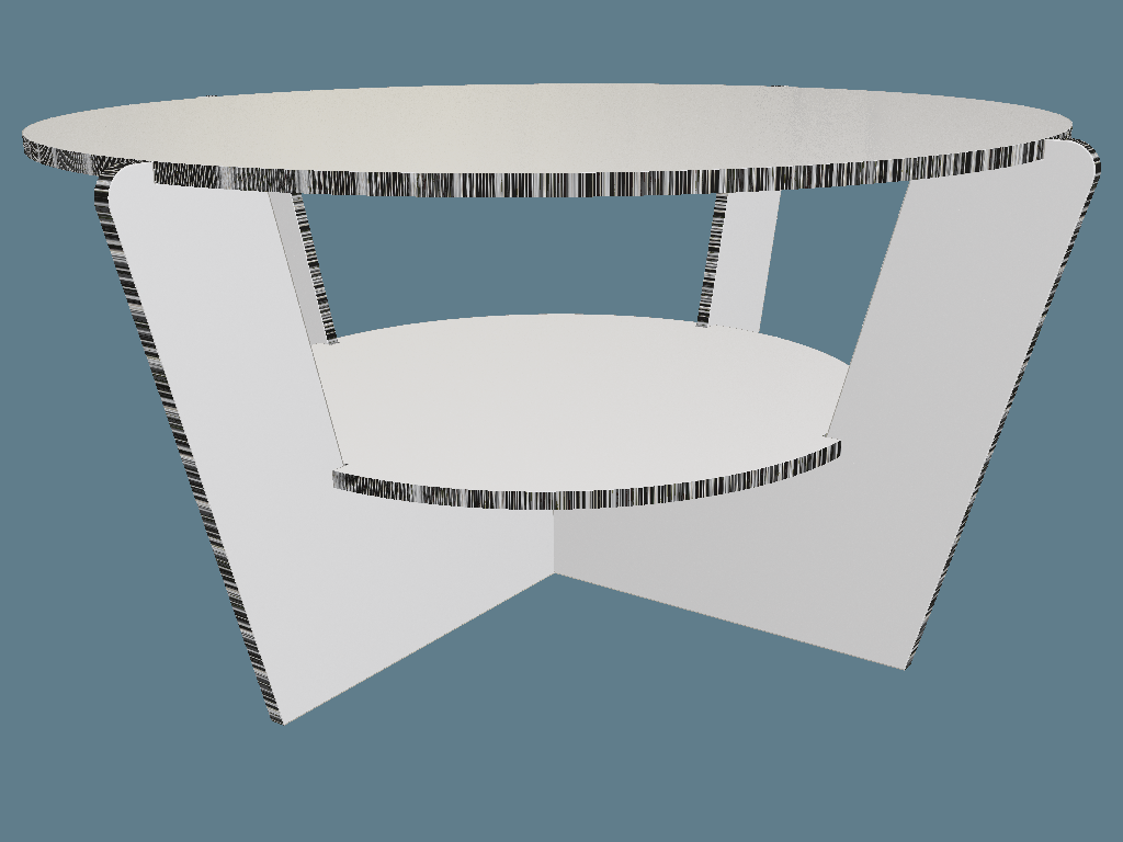 ICB20007 Glued Table — Cardboard Furniture 3D template by 1Displays
