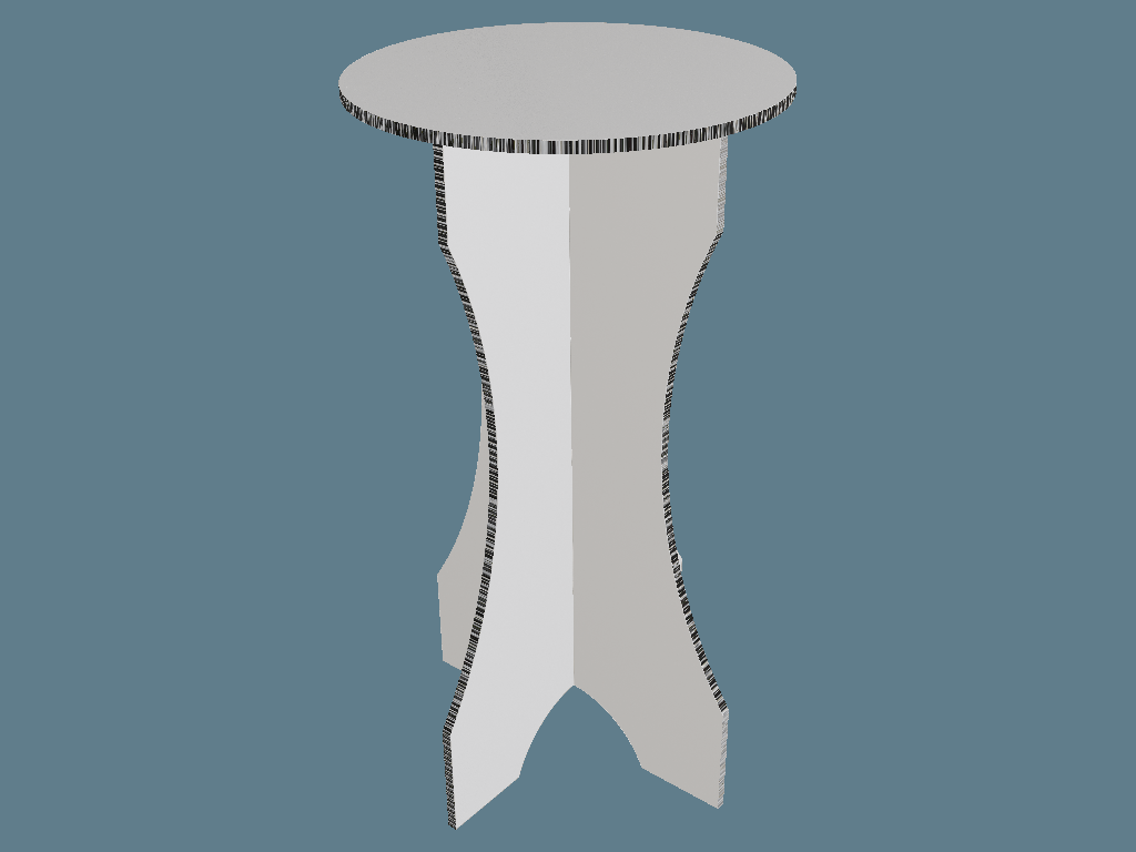 ICB20100 Glued Bar Table — Cardboard Furniture 3D template by 1Displays