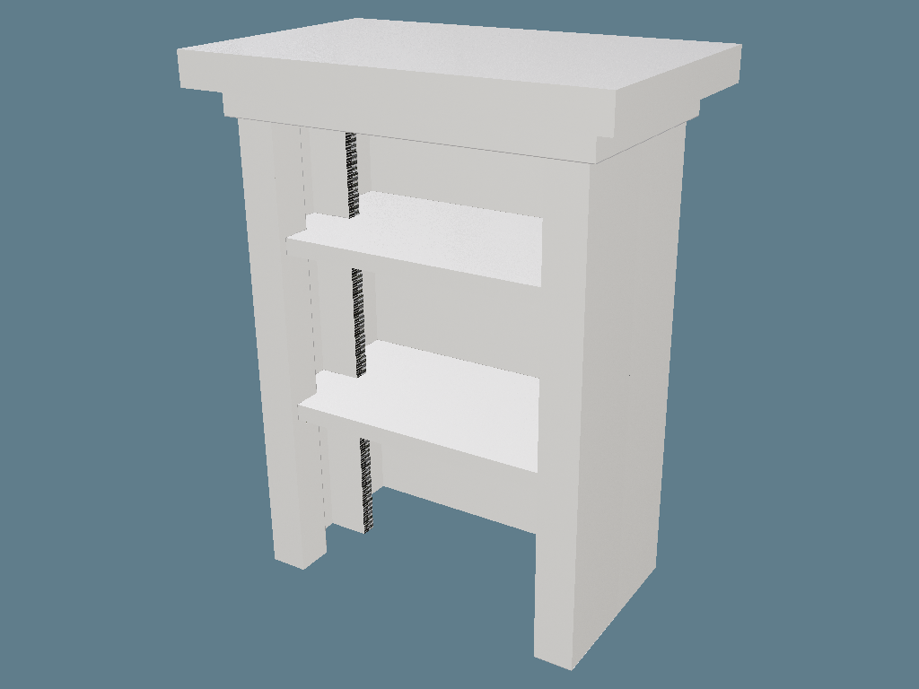ICB20141 Two-Shelf Podium — Cardboard Furniture 3D template by 1Displays