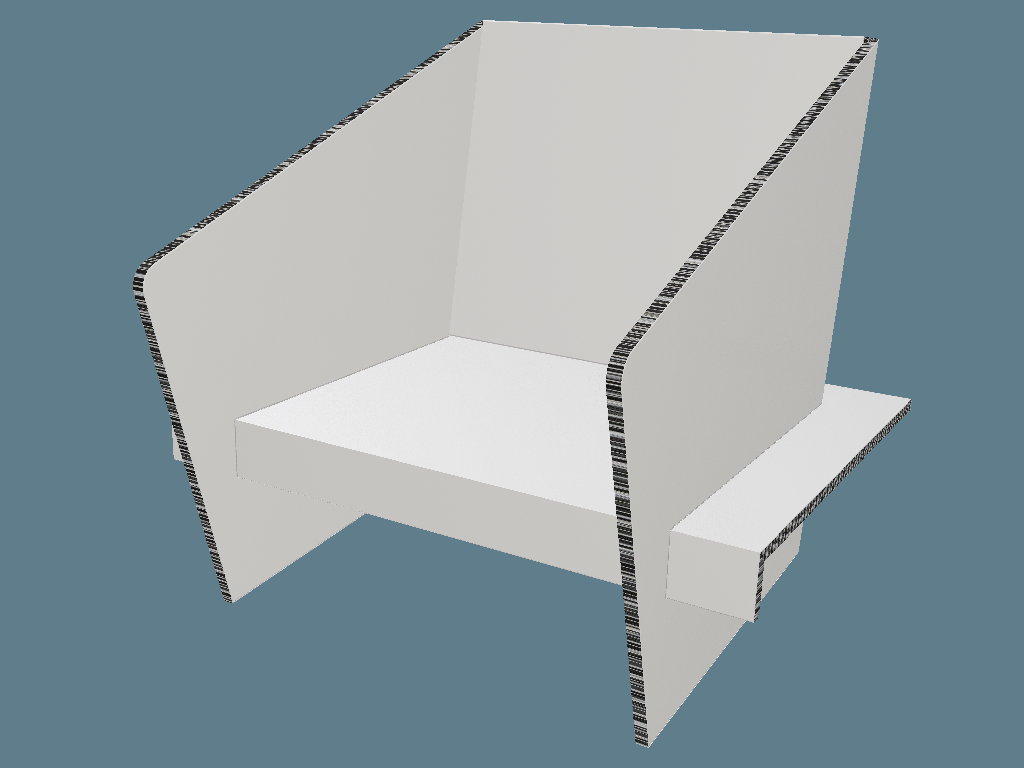 ICB20220 Armchair — Cardboard Furniture 3D template by 1Displays