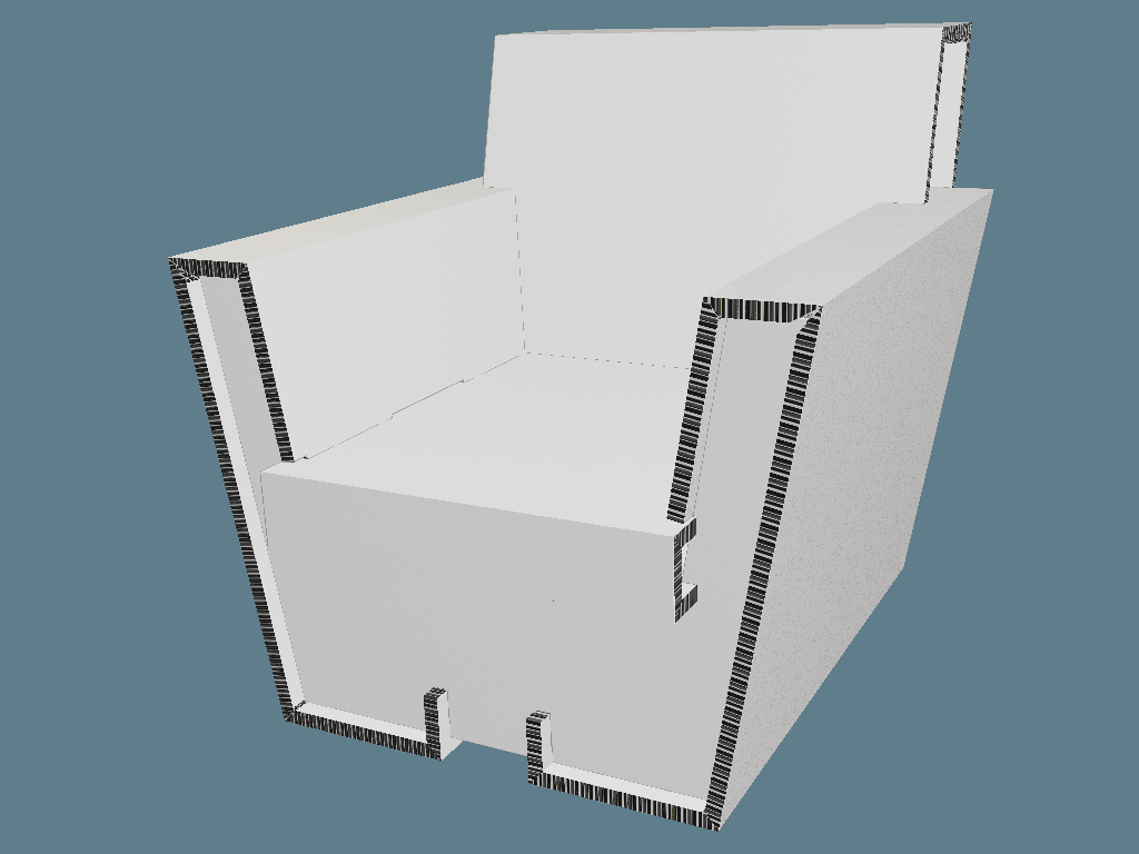 ICB20221 Armchair — Cardboard Furniture 3D template by 1Displays