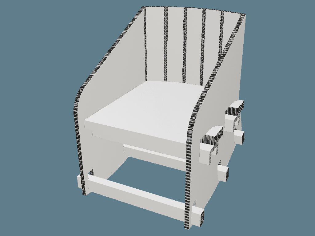 ICB20222 Armchair — Cardboard Furniture 3D template by 1Displays