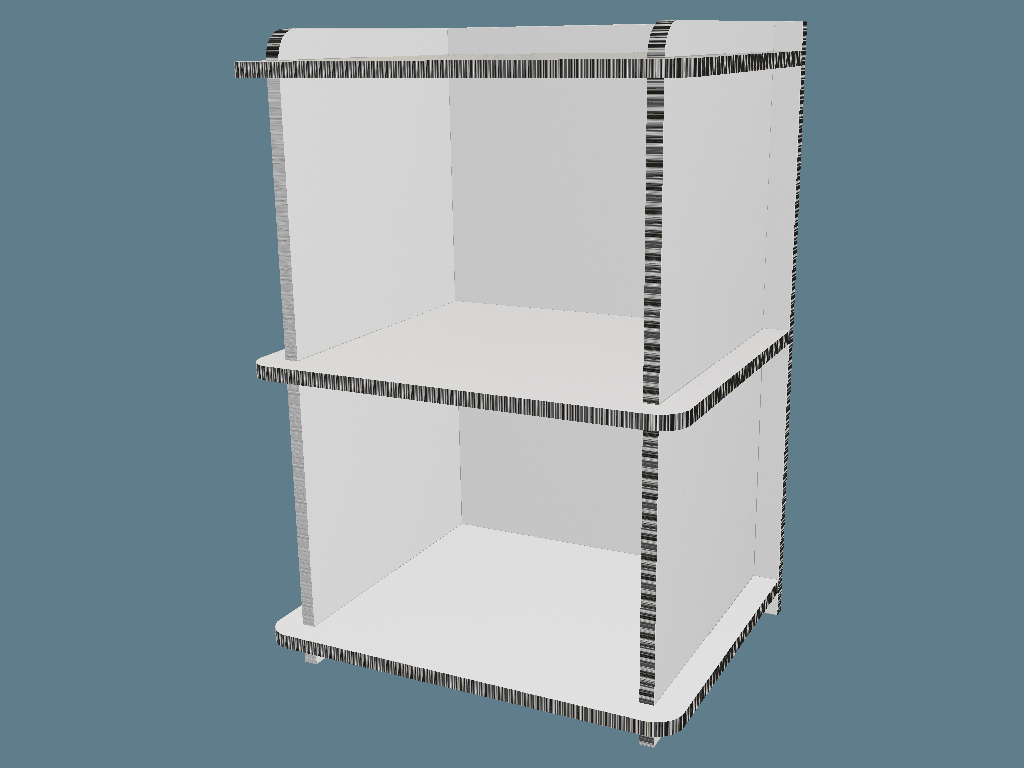 ICB20300 Rack — Cardboard Furniture 3D template by 1Displays