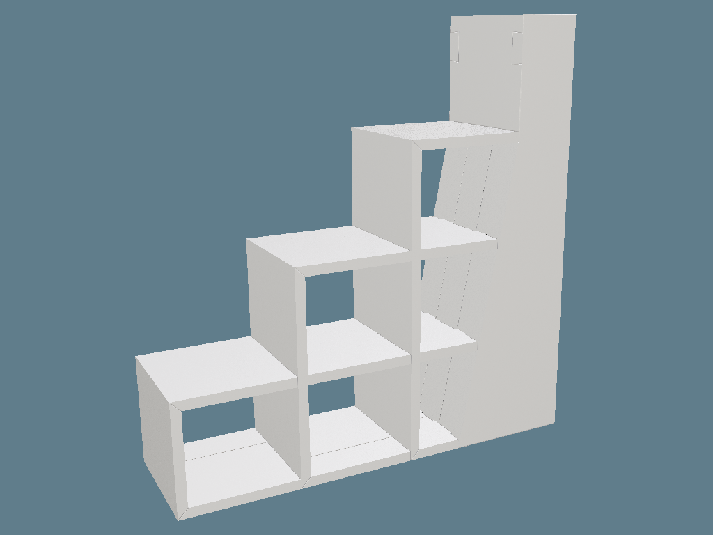 ICB20321 Bookshelf — Cardboard Furniture 3D template by 1Displays