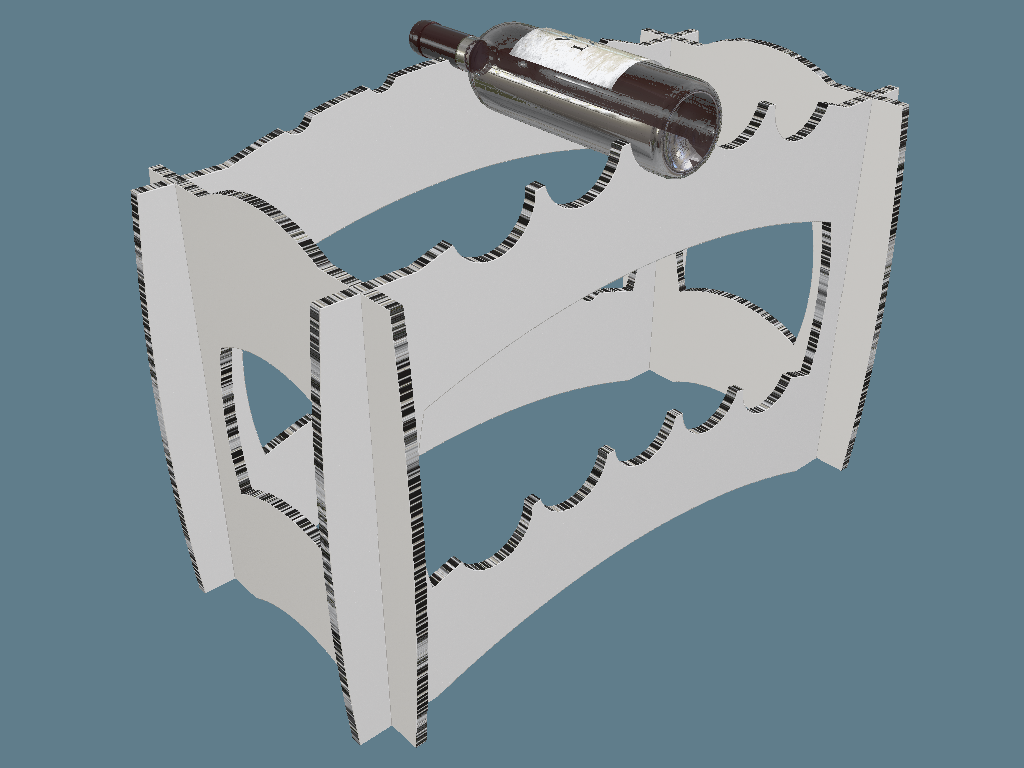 ICB20340 Wine Rack — Cardboard Furniture 3D template by 1Displays