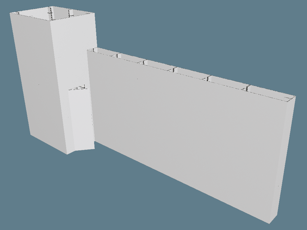 ICB40007 Booth Leftt Side Storage — Walls, Arches & Booths 3D template by 1Displays