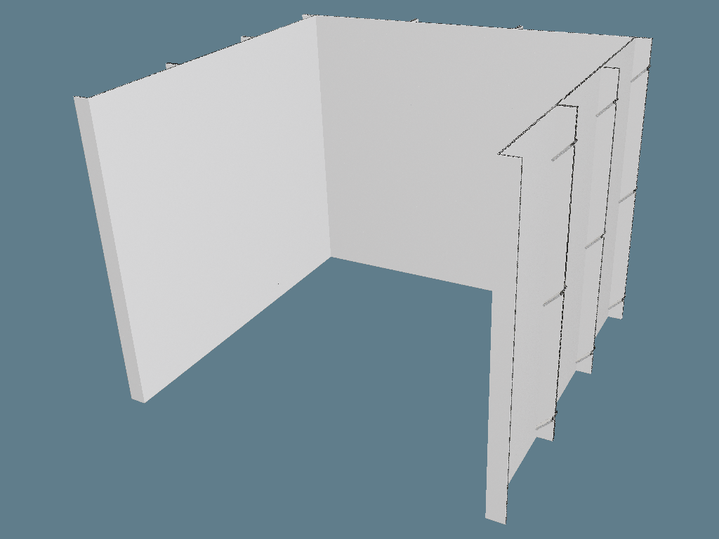 ICB40010 3x3 Modular Booth with Gluing — Walls, Arches & Booths 3D template by 1Displays
