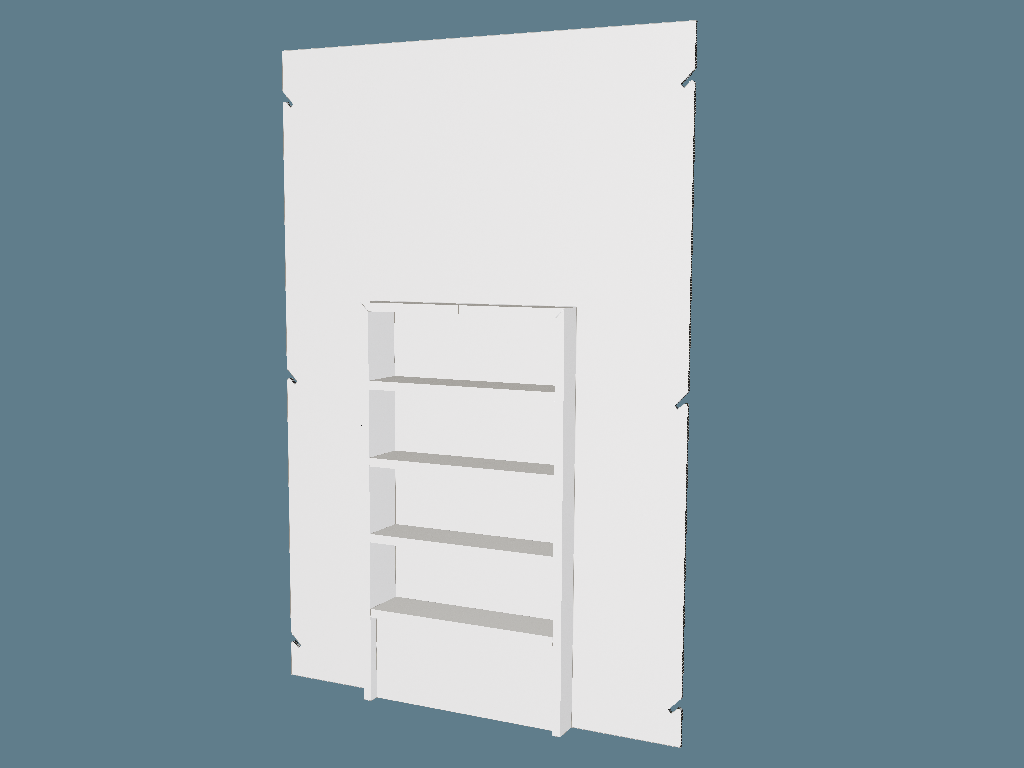 ICB40014 Glued Multiple-Shelf Book Module — Walls, Arches & Booths 3D template by 1Displays