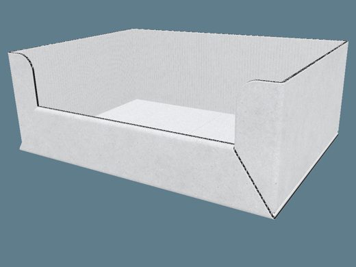 EVC61001 Display with Double Bottom and Front Panel 3D render