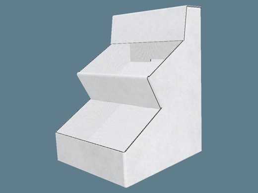 EVC61033 Two Shelf Faceted Display 3D render