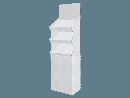 EVC62002 Three Slanted Shelves Stand Display 3D render