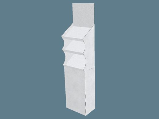 EVC62003 Three Slanted Shelves Stand Display 3D render